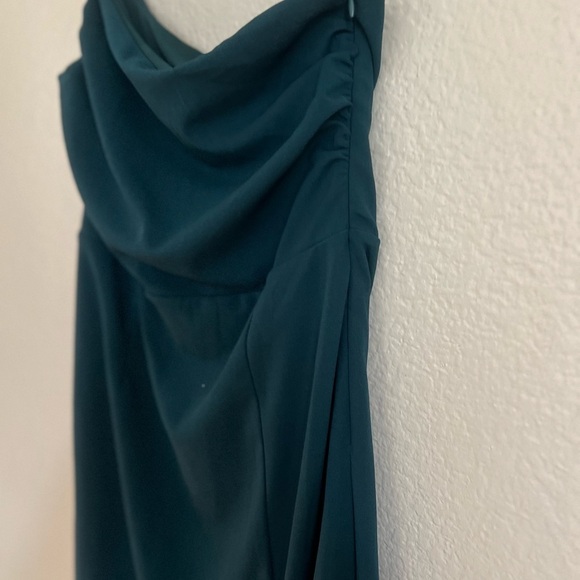 Hunter Green One-Shoulder Sleeveless Midi Dress XL - Picture 6 of 7